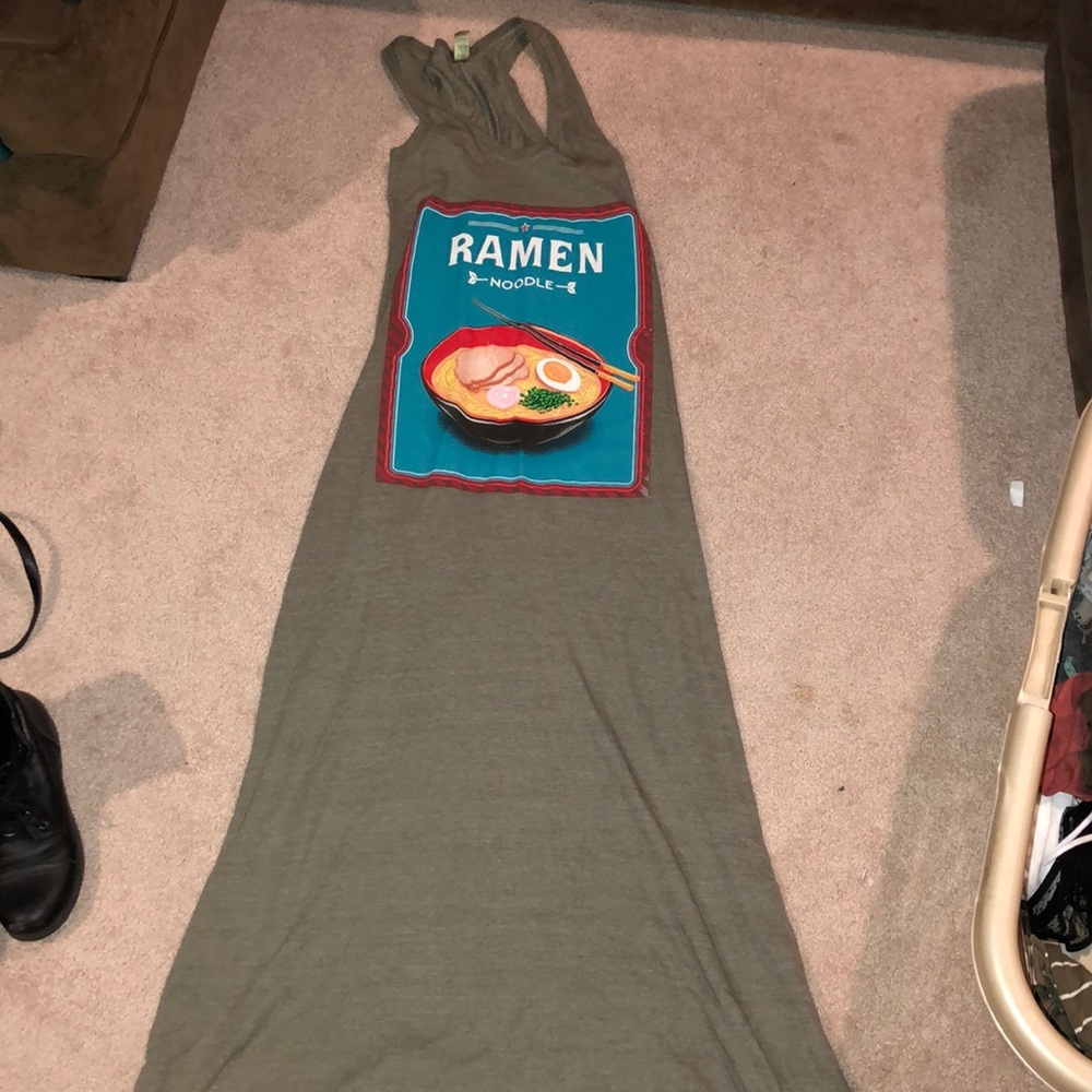 Fun ramen noodle vintage maxi dress